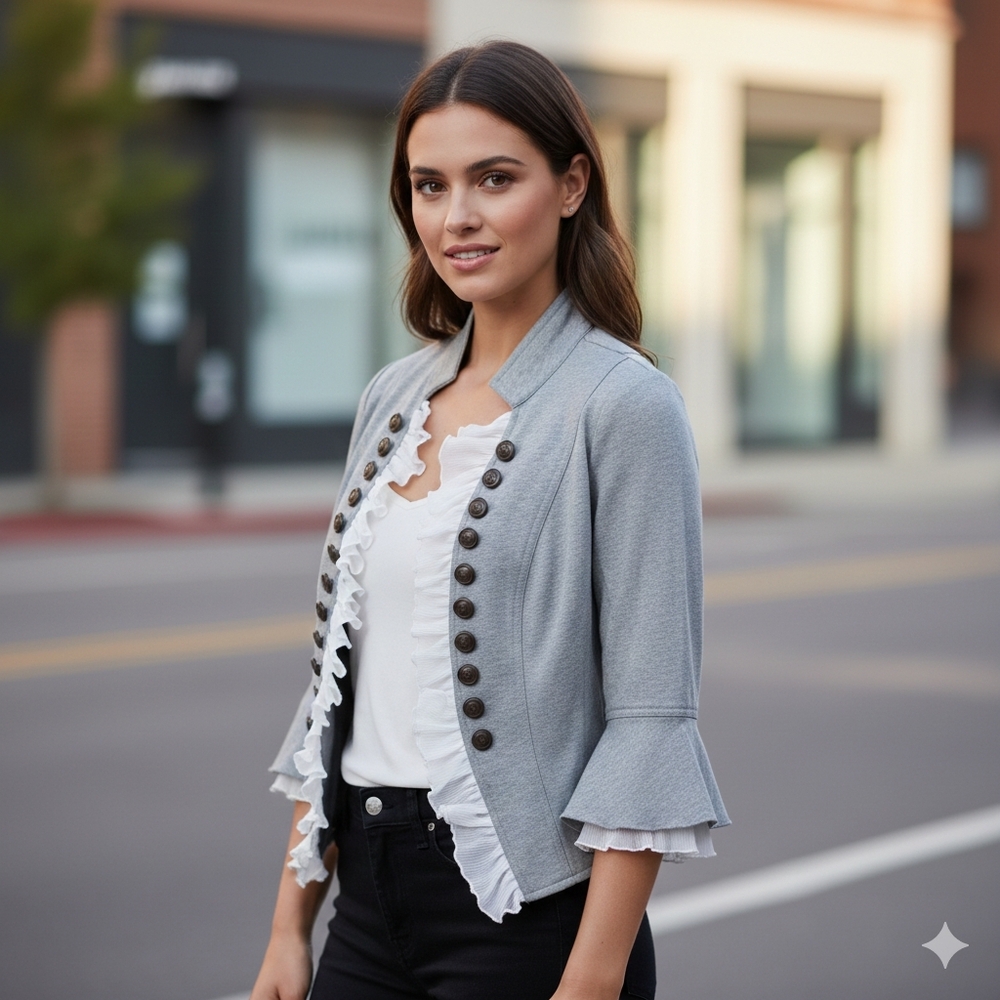 🍒2OH Threads Jackets & Coats 2OH Threads Grey Military Jacket NWT MRSP $210